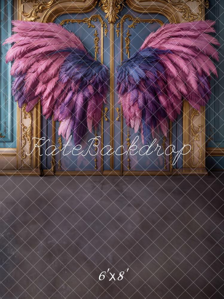 Alas de plumas rosas vintage para puerta
