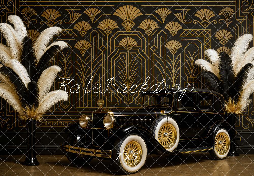 Art Deco Vintage Car Dark Foto Achtergrond Designed by Mini MakeBelieve