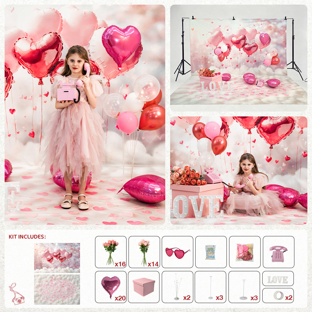 Valentine's Pink Candy House Foto Achtergrond Designed by Mini MakeBelieve
