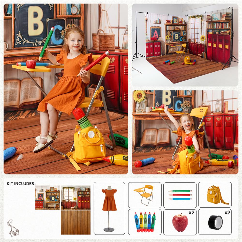 Kate Back To School Classroom Pencil Roomset Photo Kit