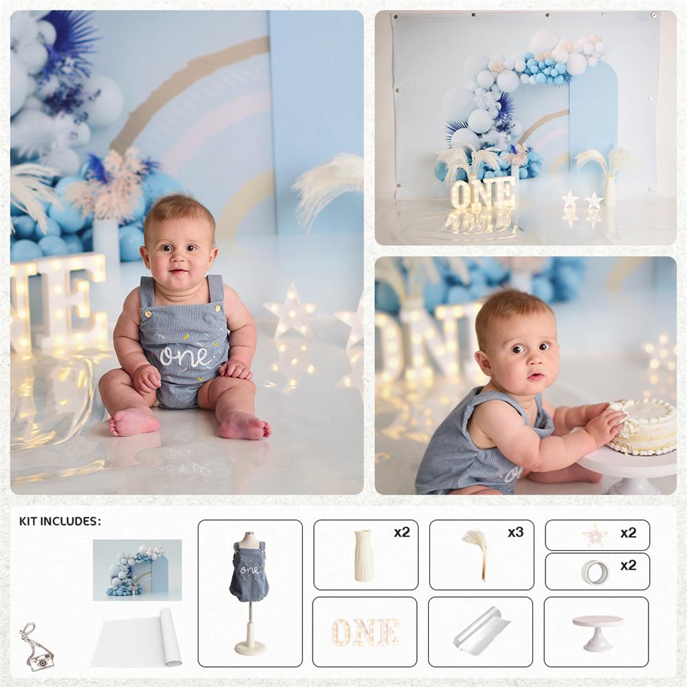 RTS Kate Blue Boho Cake Smash Photo Kit