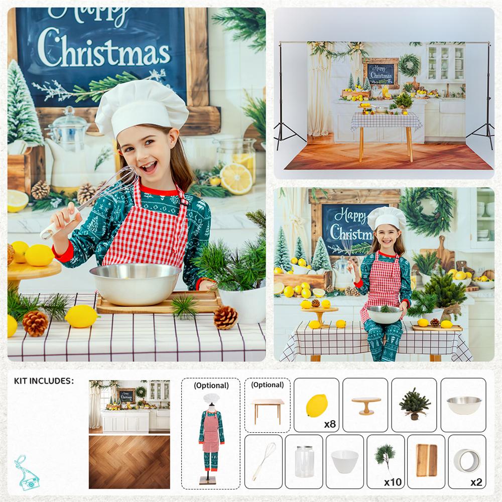 RTS Kate Christmas Breakfast Kitchen Photo Kit Photography Backdrops&Props Themed Bundle