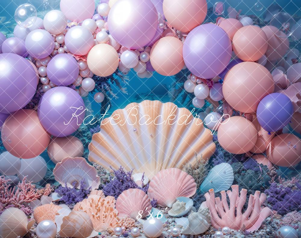 Zeemeermin Taart Smash Onderwater Schelp Foto Achtergrond Designed by Kate Image