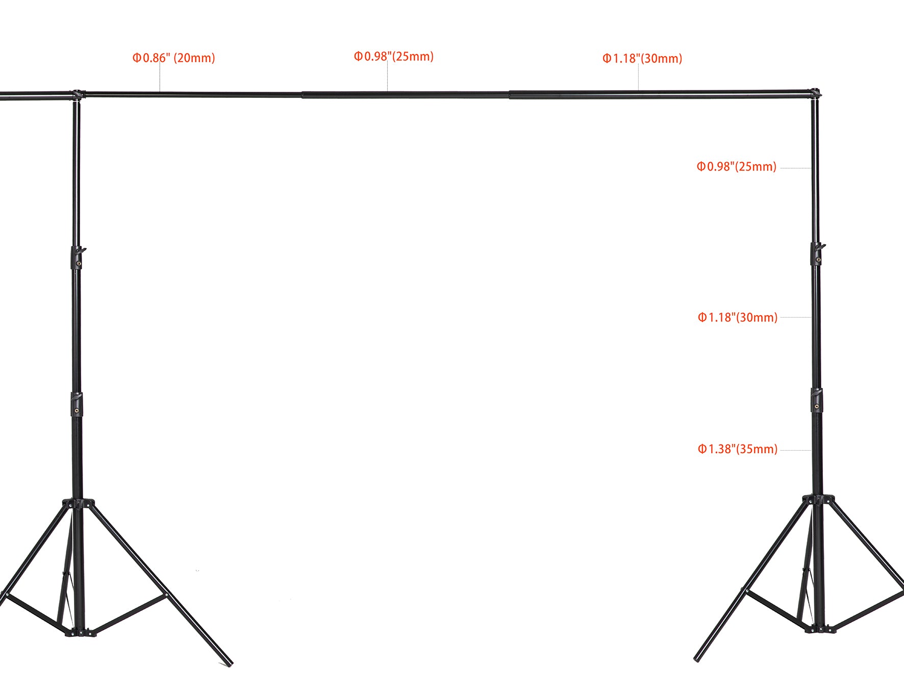 RTS 20x10ft (6x3m) Fotografie Achtergrondframe Stand Kit voor Kamerset (inclusief 8 clips + een draagtas)(ALLEEN VS)