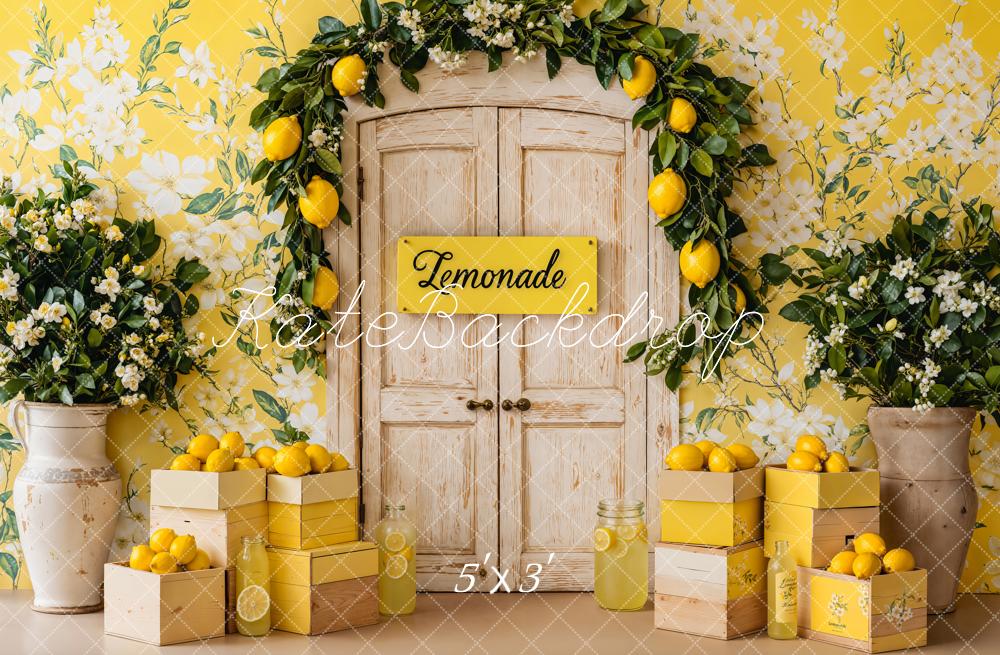 Kate Summer Lemon Floral Arch Backdrop Designed by Emetselch