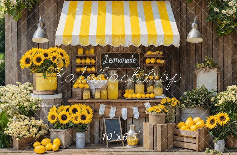 Zomer Citroenlimonade Kraampje Zonnebloem Foto Achtergrond Designed by Emetselch