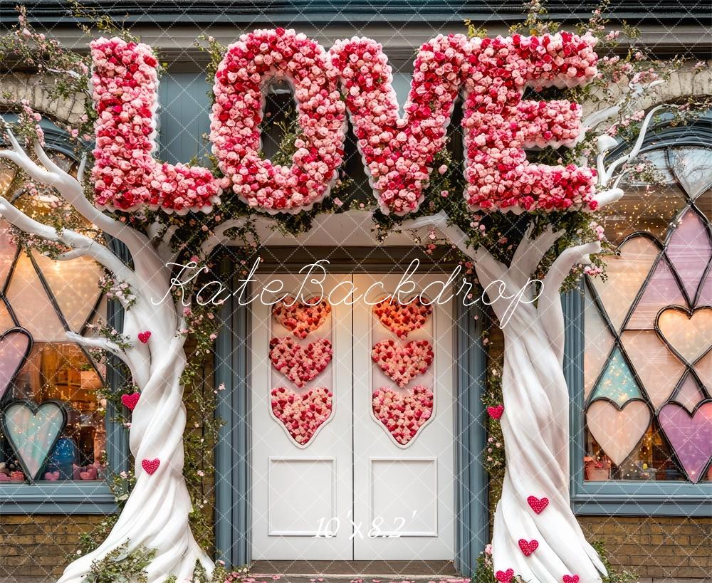 Kate Valentine Love Flower Arch Backdrop Designed by Mini MakeBelieve