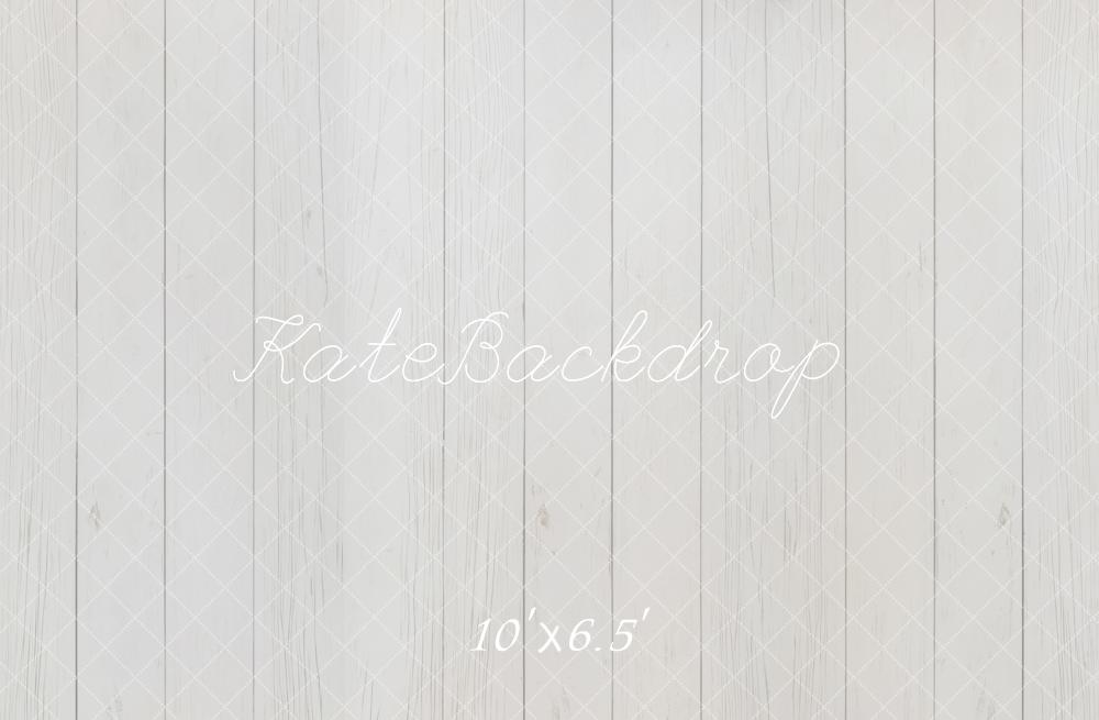 Kate White Wood Planks Floor Printed Backdrop Designed by Kate Image