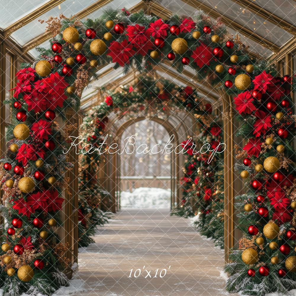 Kate Christmas Flower Archway Greenhouse Ornaments Backdrop Designed by Mini MakeBelieve