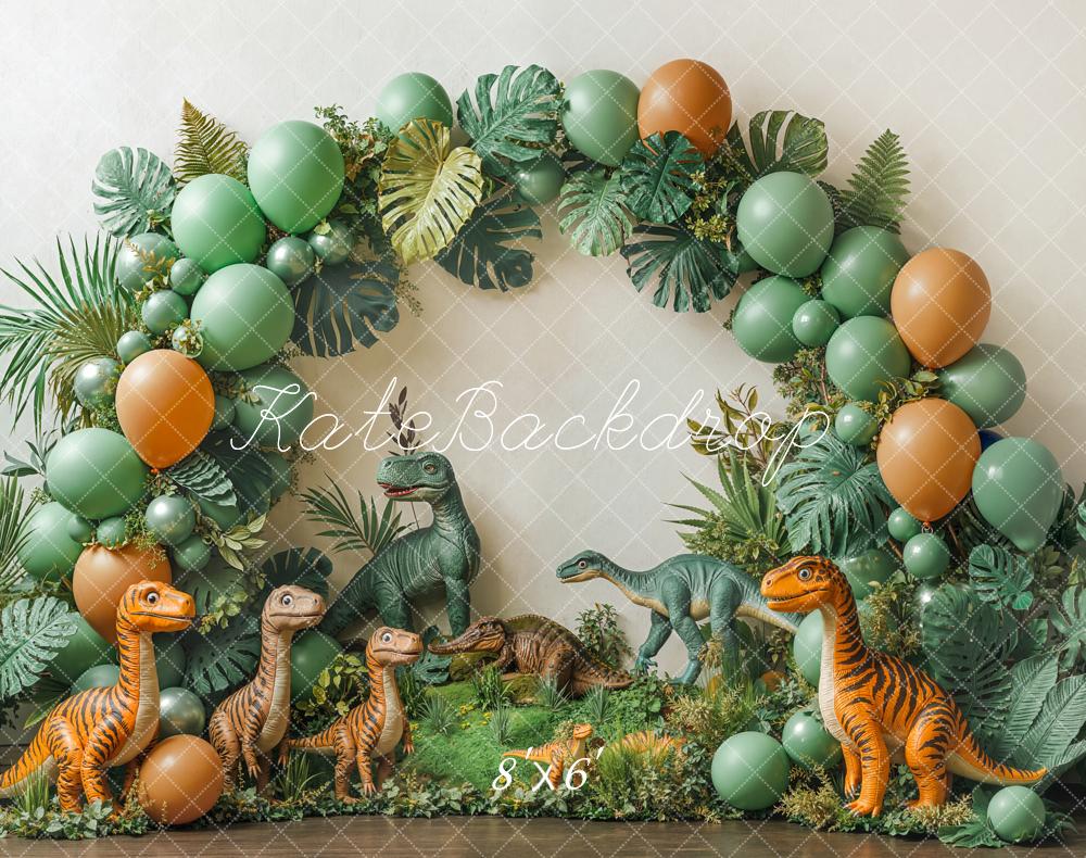 Kate Cake Smash Dinosaur Balloon Arch Backdrop Designed by Emetselch