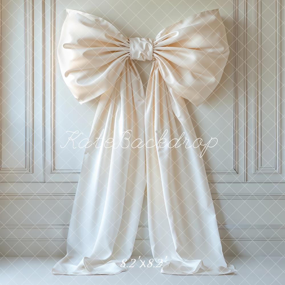 Fondo Crema con Gran Lazo Elegante Diseñado por Emetselch