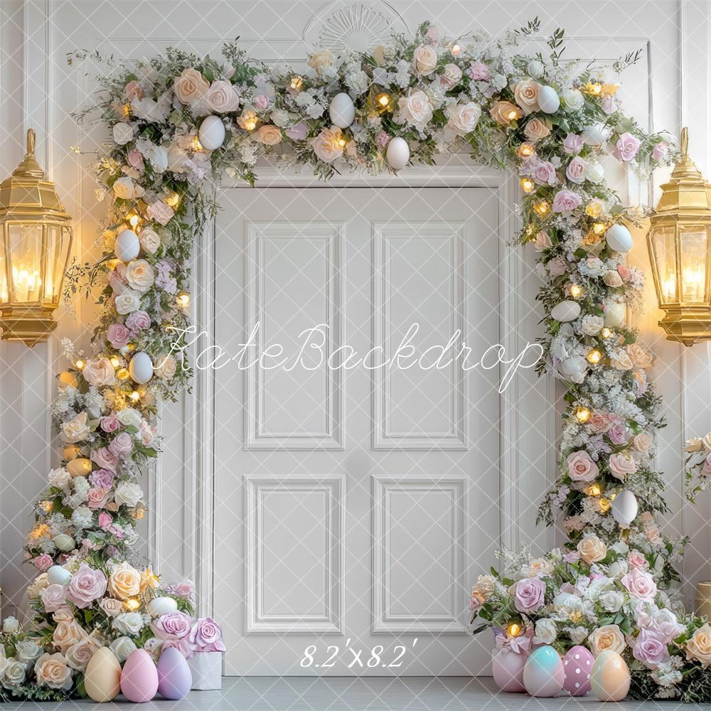 Kate Easter Bunny Floral Arch Door Backdrop Designed by Mini MakeBelieve