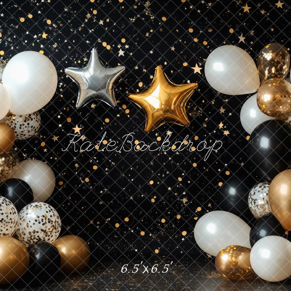 Kate Cake Smash Black Star Balloon Backdrop Designed by Patty Roberts