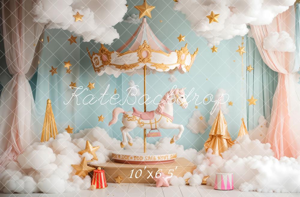 Kate Cake Smash Carousel Fantasy Cloud Backdrop Designed by Emetselch