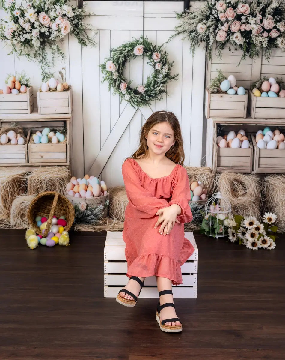 Easter Floral Egg Farmhouse Foto Achtergrond Designed by Emetselch