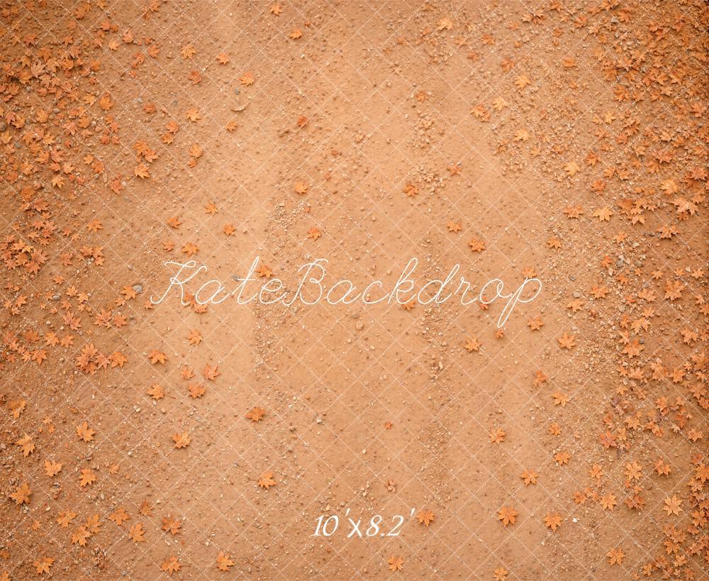Kate Fall Maple Leaves Floor Printed Backdrop Designed by Emetselch