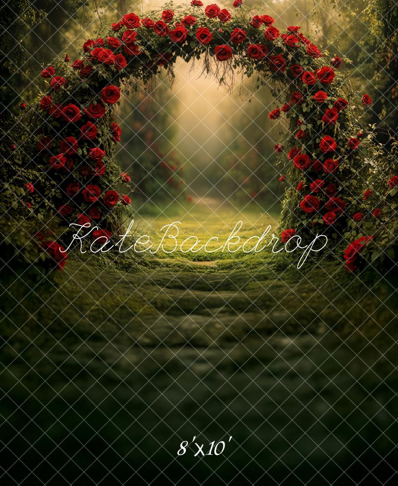 Arco di Fiori di Rose Rosse Fondo