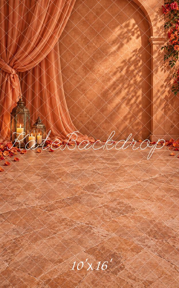 Kate Sweep Terracotta Draped Arch Wedding Printed Backdrop Designed by Vertigo Productions