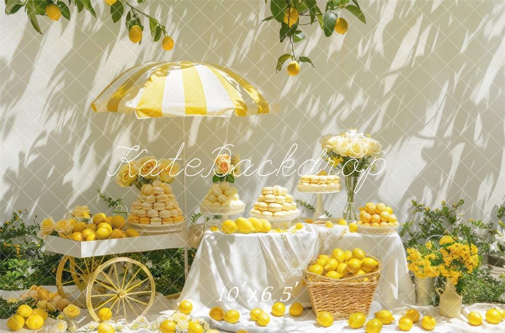 Lemon Picnic Dessert Cart Foto Achtergrond Designed by Mini MakeBelieve