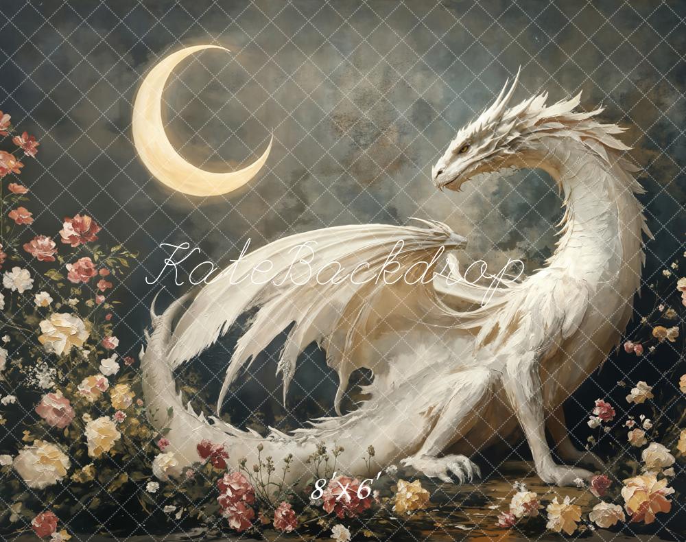 Kate Fantasy Dragon Moon Floral Backdrop Designed by Emetselch