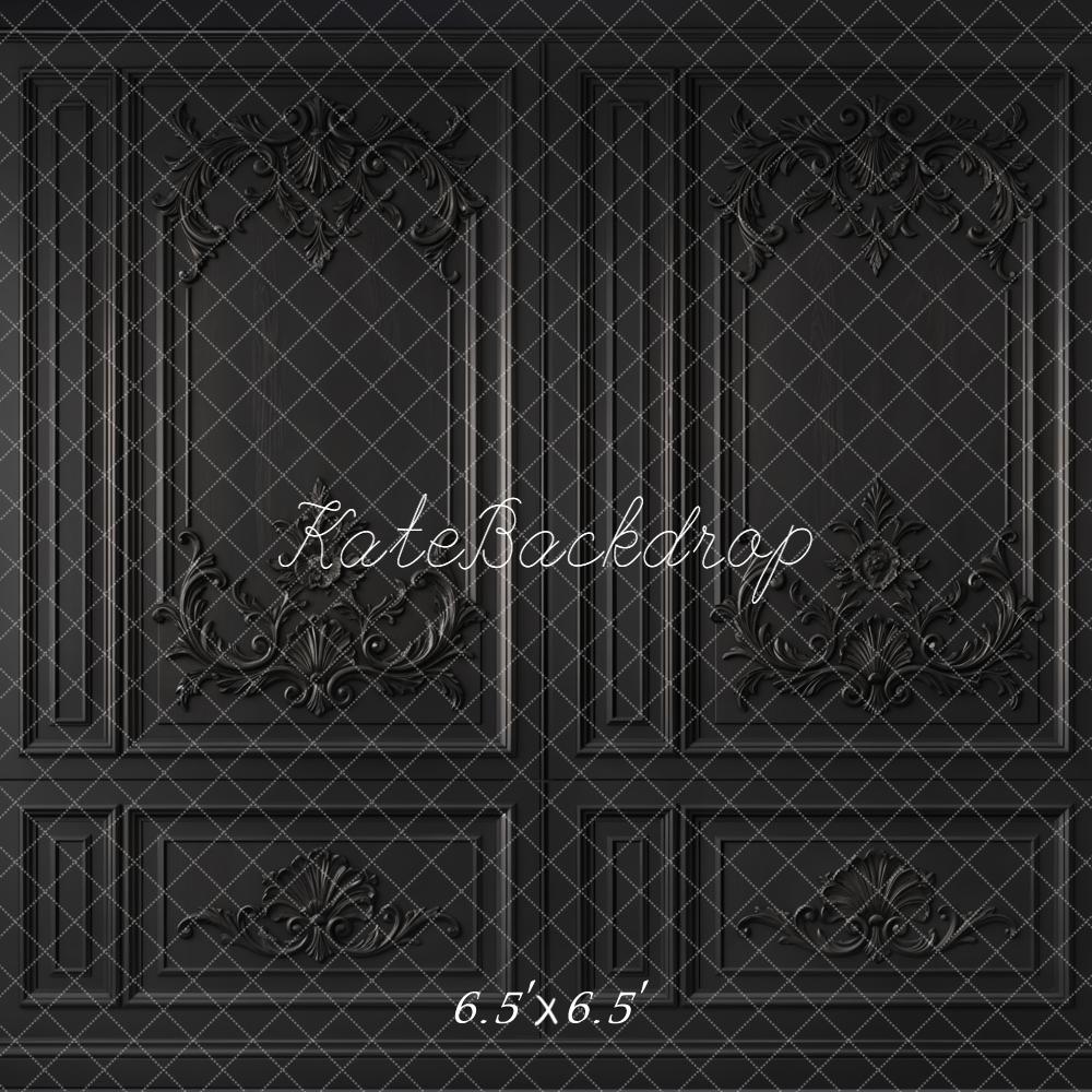 Kate Vintage Black Ornate Wall Printed Backdrop Designed by Kate Image