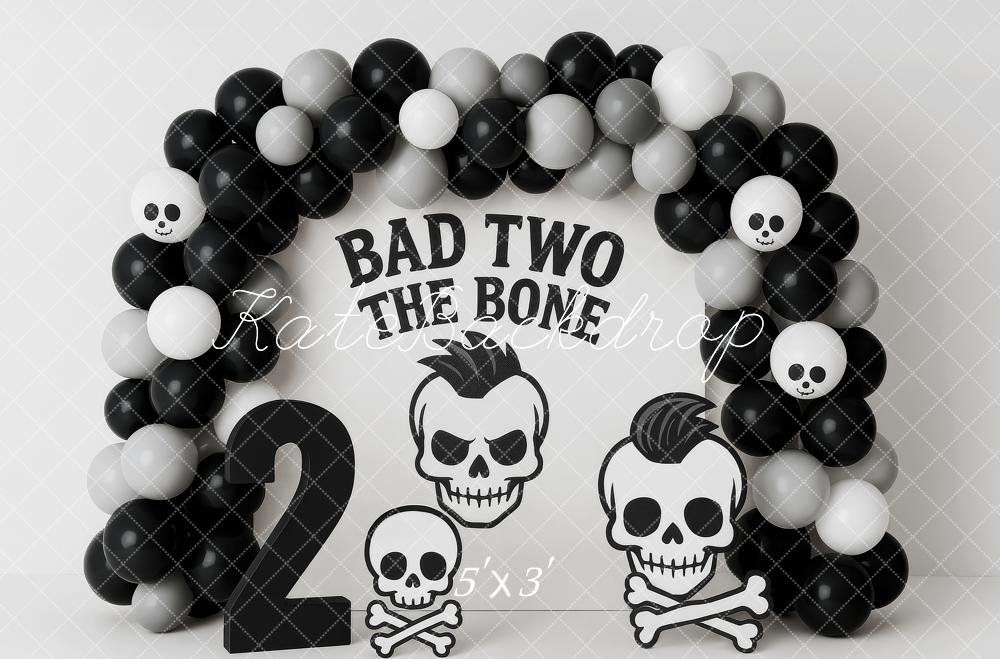 Kate Cake Smash Rock Skull Balloon Arch Backdrop Designed by Patty Roberts