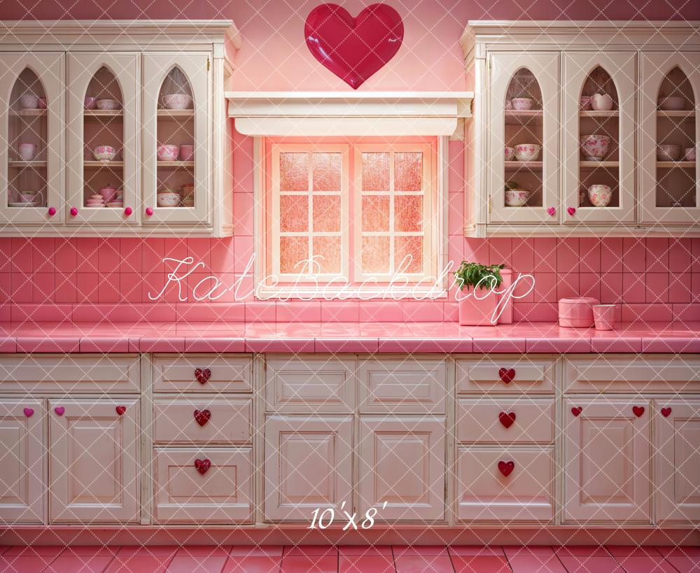 Kate Valentine Fashion Doll Pink Kitchen Backdrop Designed by Emetselch