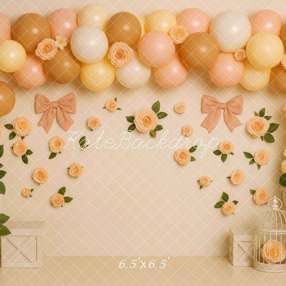Fondos de Globo Rosa Suave Beige para Cake Smash Designed by Patty Roberts