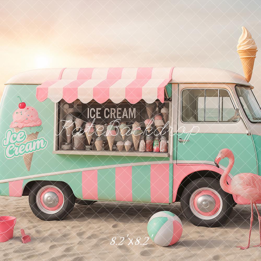 Fondo de Camión de Helados de Playa de Verano diseñado por Ashley Paul