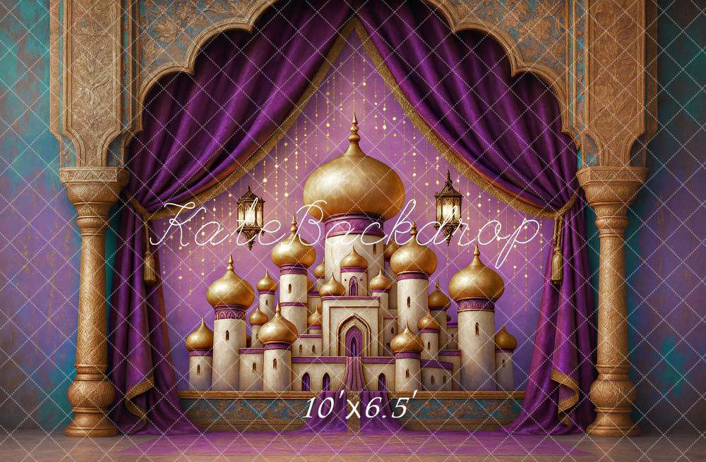 Kate Arabian Palace Arch Purple Backdrop Designed by Ashley Paul