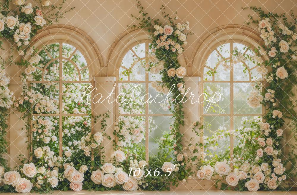 Kate Spring Flower Arch Window Roses Backdrop Designed by Emetselch