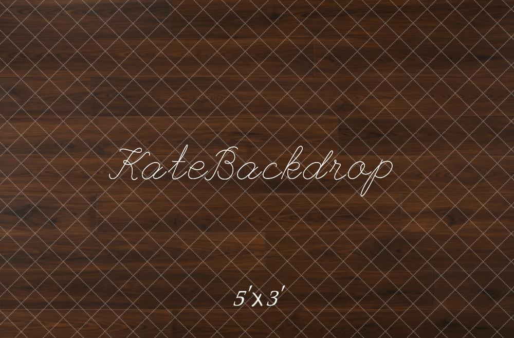 Kate Dark Brown Wood Floor Printed Backdrop Designed by Emetselch