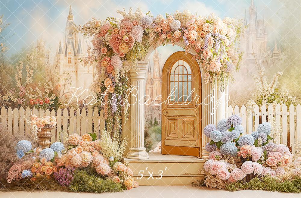 Kate Spring Flower Arch Castle Door Garden Backdrop Designed by Chain Photography