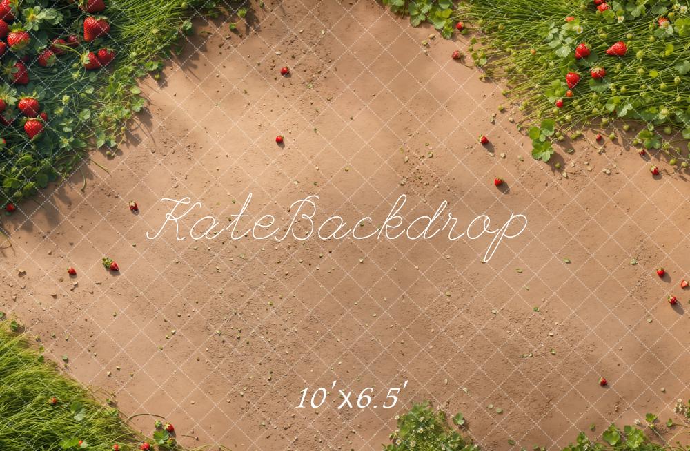 Kate Spring Strawberry Grass Floor Backdrop Designed by Kate Image