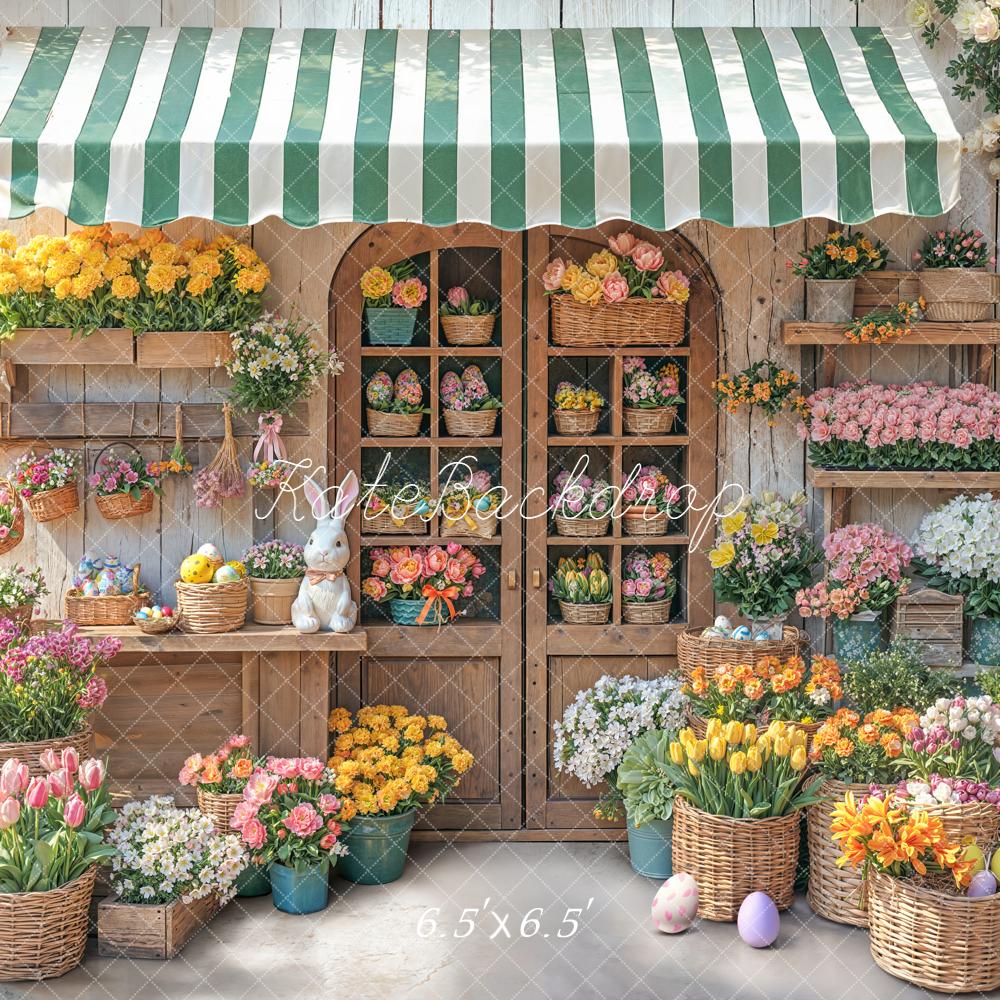 Kate Easter Bunny Flower Shop Baskets Eggs Printed Backdrop Designed by Emetselch