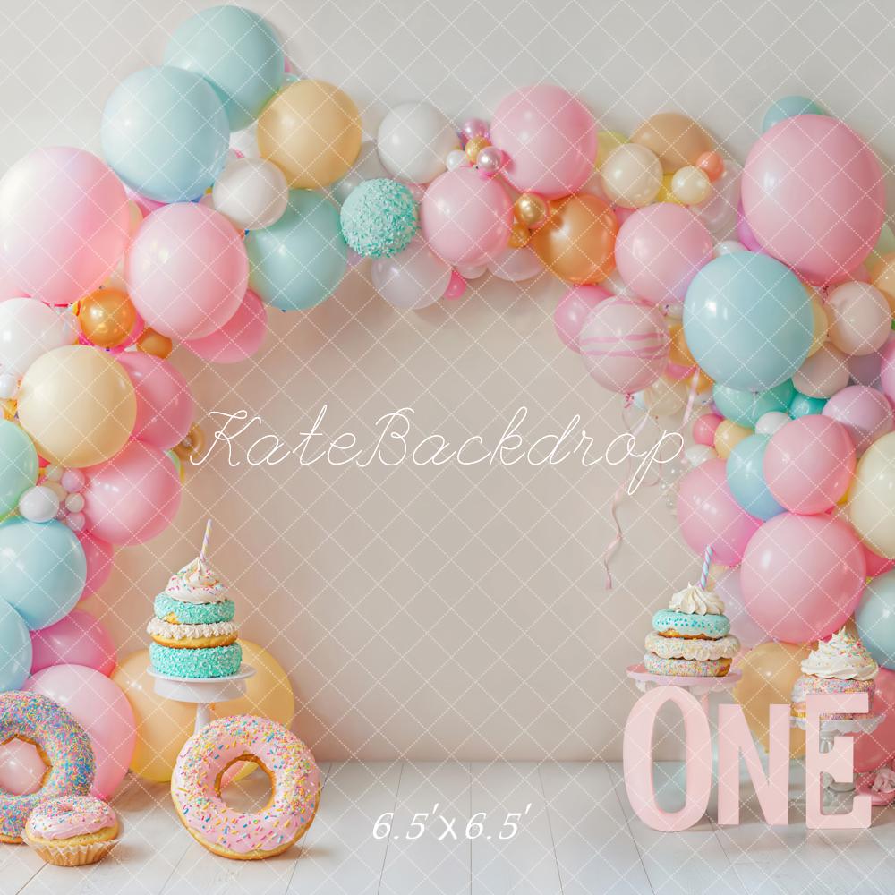 Cake Smash Donut Pastel Arco de Globos Fondo Diseñado por Emetselch