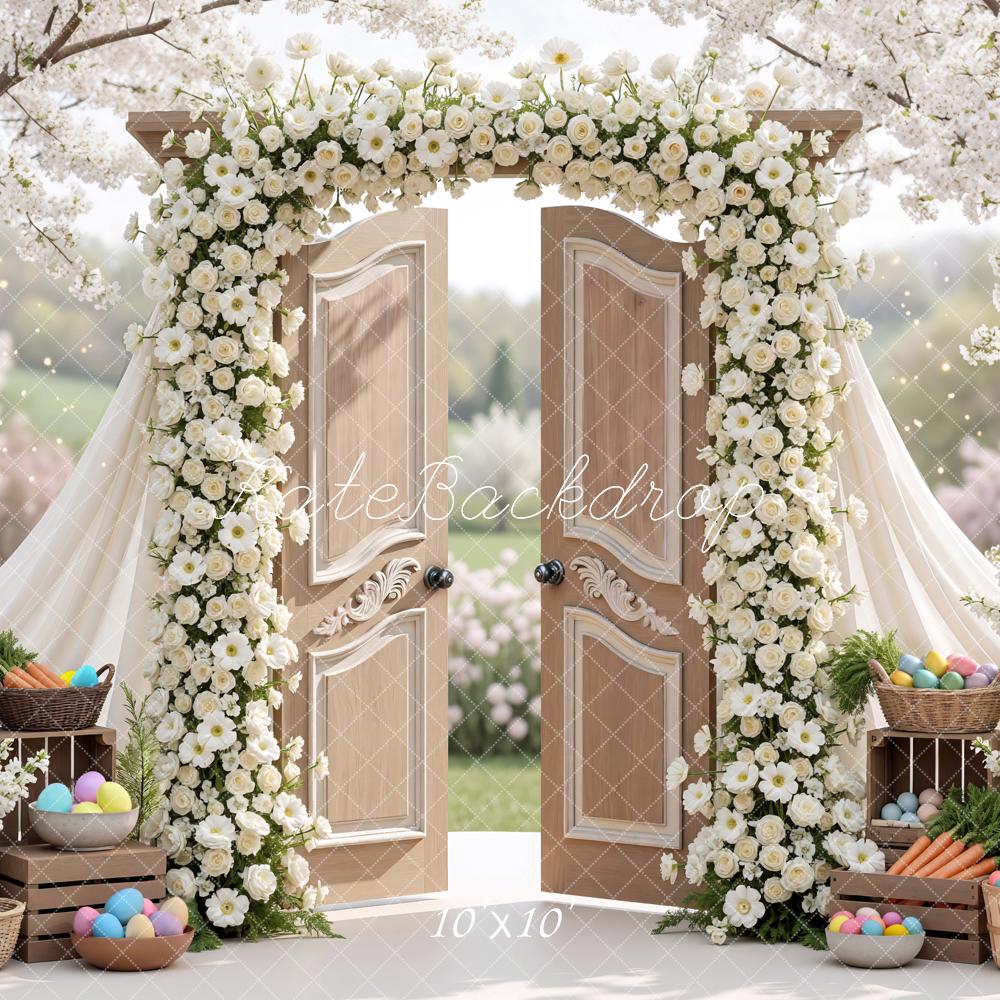 Kate Easter Bunny Flower Arch Door Baskets Backdrop Designed by Mini MakeBelieve