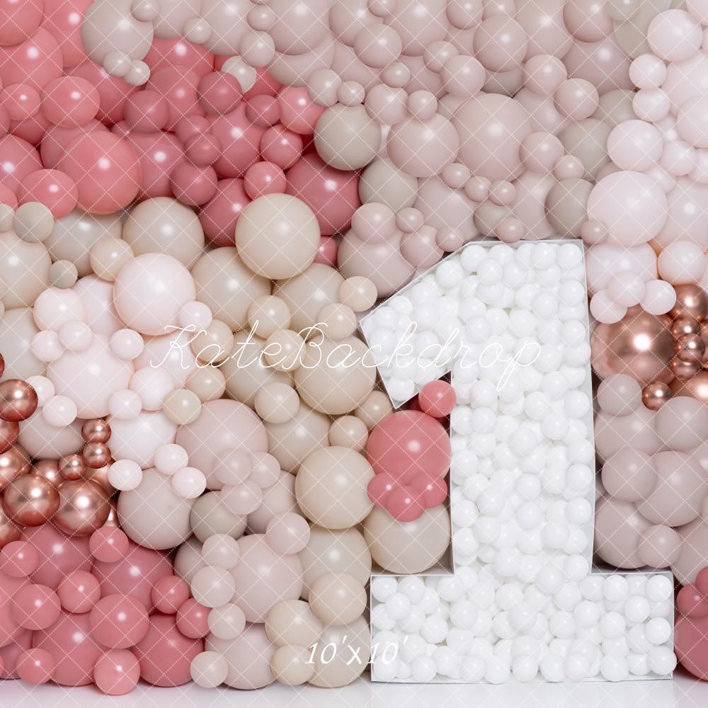 Kate Pink and Gold Balloons Wall Backdrop Designed by Kerry Anderson