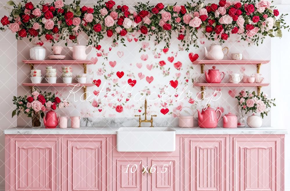 Fondo Rosa de Cocina Roses Diseñado por Patty Roberts