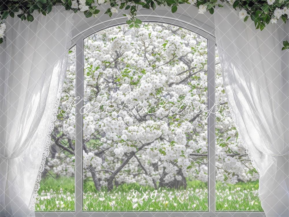 Kate Spring Cherry Blossom Arch Window Backdrop Designed by Mini MakeBelieve