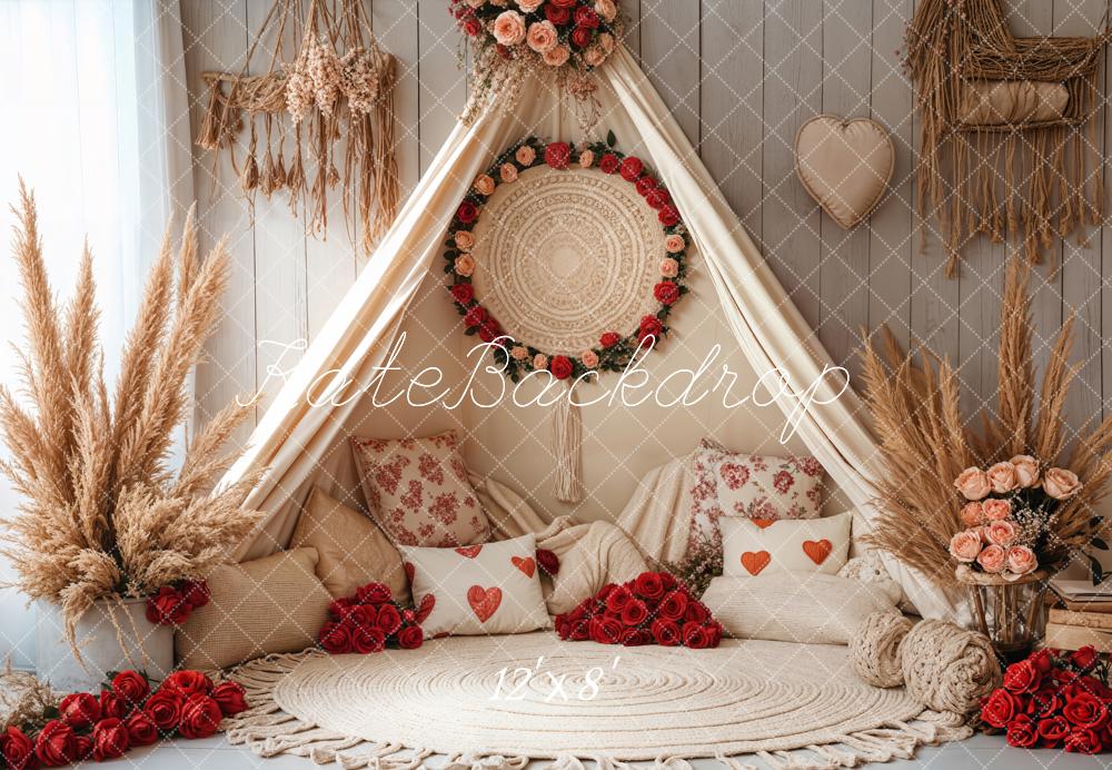 Fondo de tienda floral bohemio romántico de primavera diseñado por Emetselch