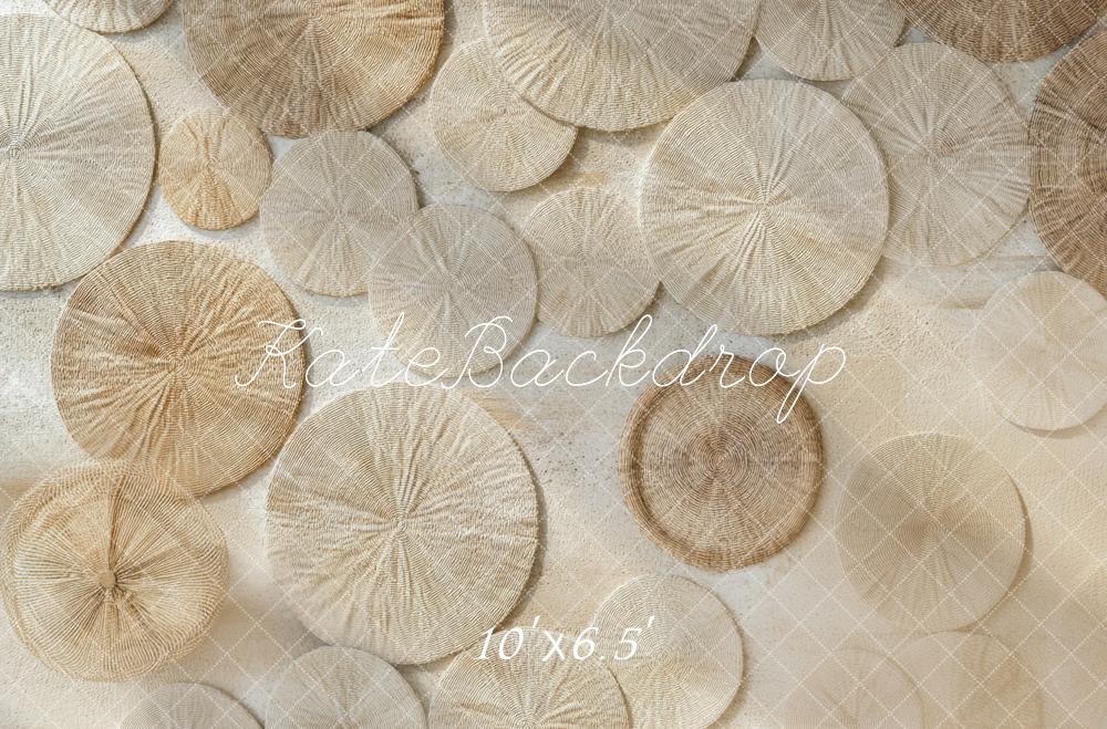 Fondo de Piso en Círculos Tejidos Neutros Diseñado por Mini MakeBelieve