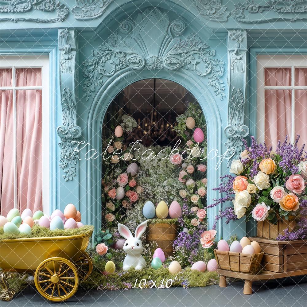 Kate Easter Bunny Floral Retro Arch Backdrop Designed by Mini MakeBelieve