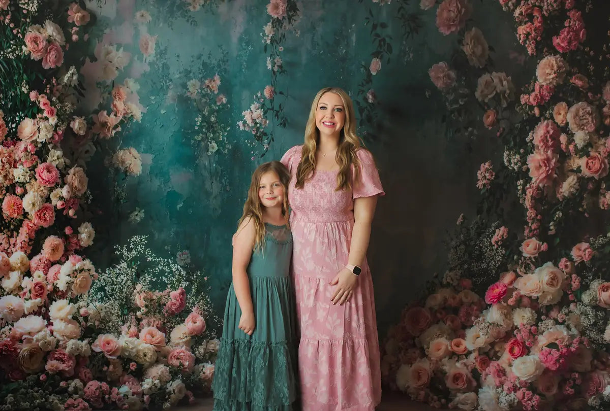 Kate Spring Floral Arch Green Vintage Wall Backdrop Designed by Emetselch