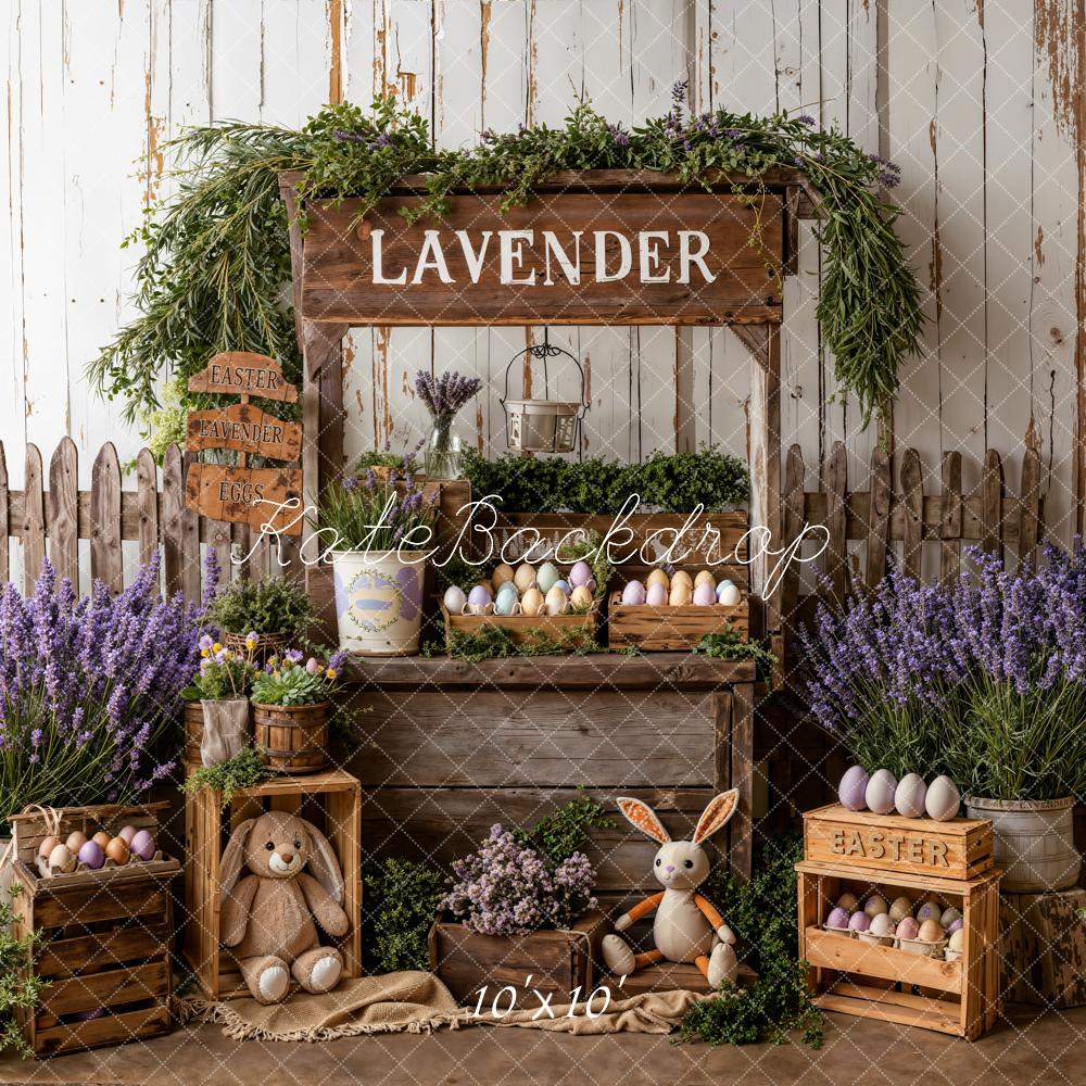 Kate Easter Lavender Market Bunny Eggs Rustic Crates Backdrop Designed by Emetselch