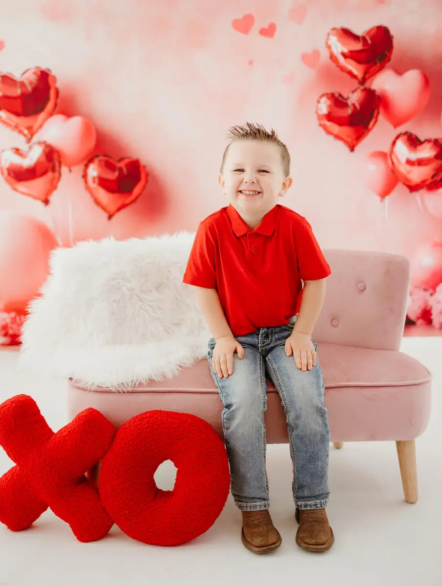 Pink Hart Ballonnen Fiets Foto Achtergrond Ontworpen door Patty Roberts