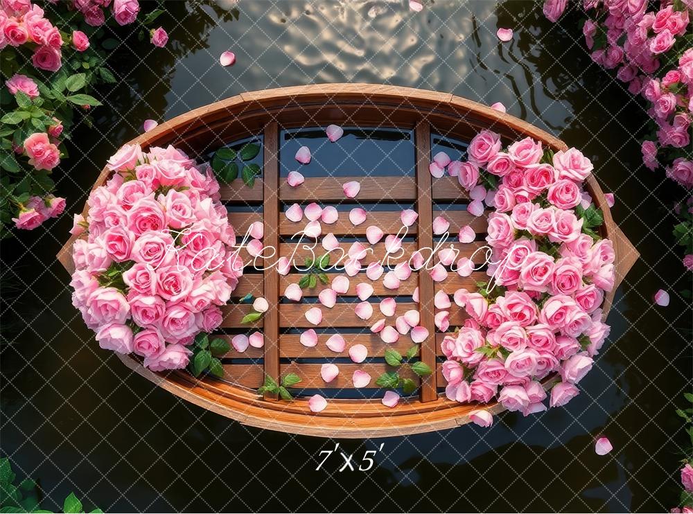 Kate Floral Boat Pink Roses Backdrop Designed by Laura Bybee