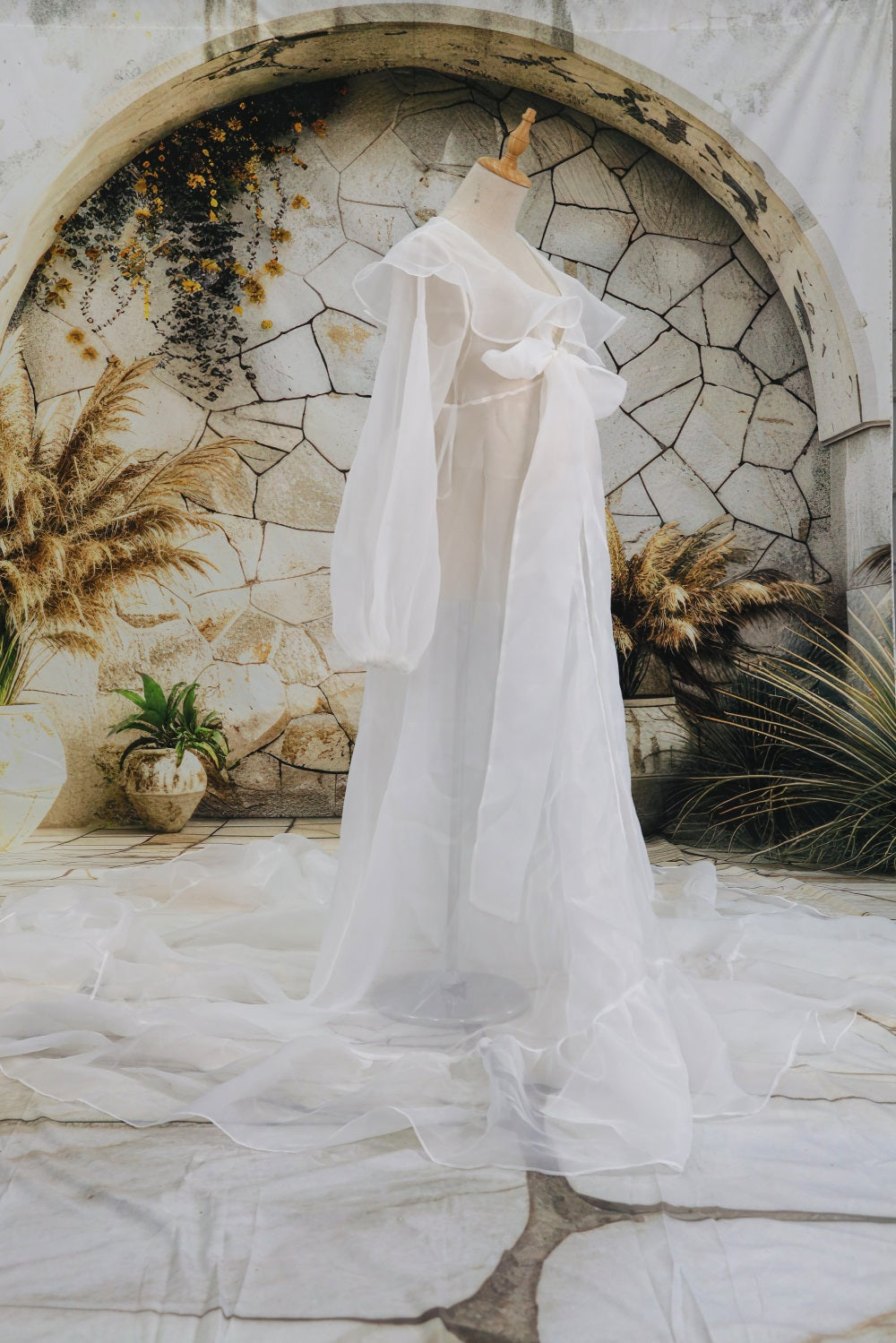 Eugenia Ruffled Trailing Multi Color Maternity Photoshoot Dress