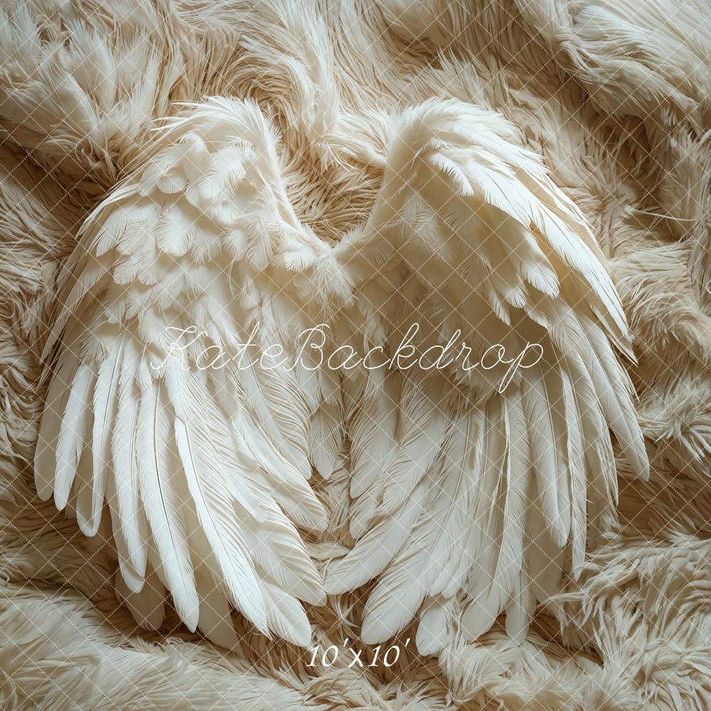 Kate Newborn Angel Wings Feather Fur Rug Floor Backdrop Designed by Emetselch