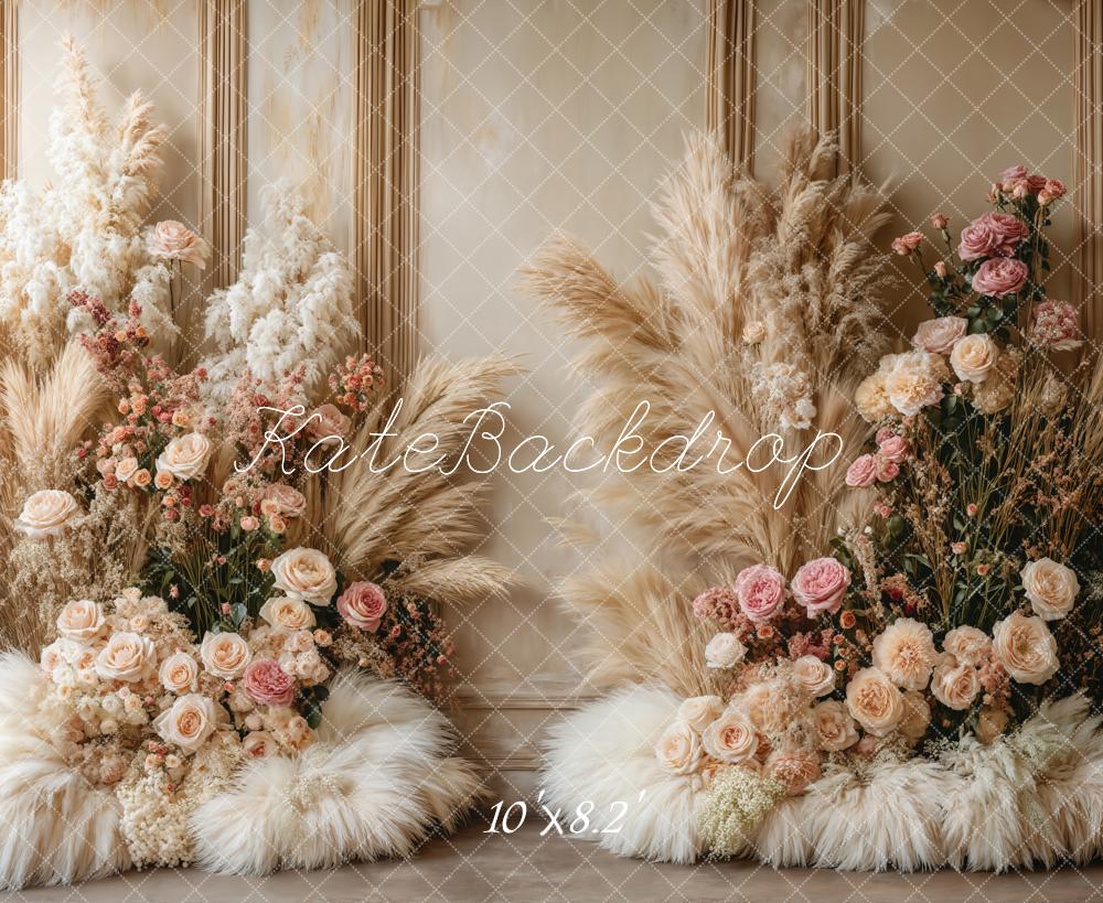 Boho Bloemen Pampas Grassen Foto Achtergrond Designed by Emetselch